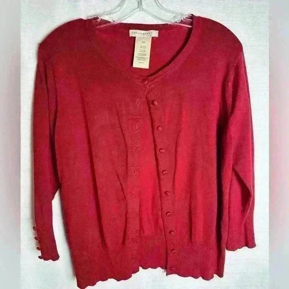 Philosophy women’s cardigan, size L, wine red - Picture 1 of 4